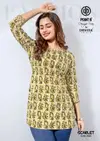 Scarlet Vol 7 By Deeptex Fancy Poplin Cotton Short Kurti Wholsalers In Surat
